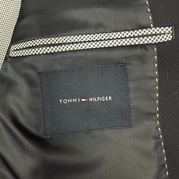 Tommy Hilfiger Navy Sport Coat Size 40R Mens Business Prom Formal Wedding Blazer - Picture 4 of 6